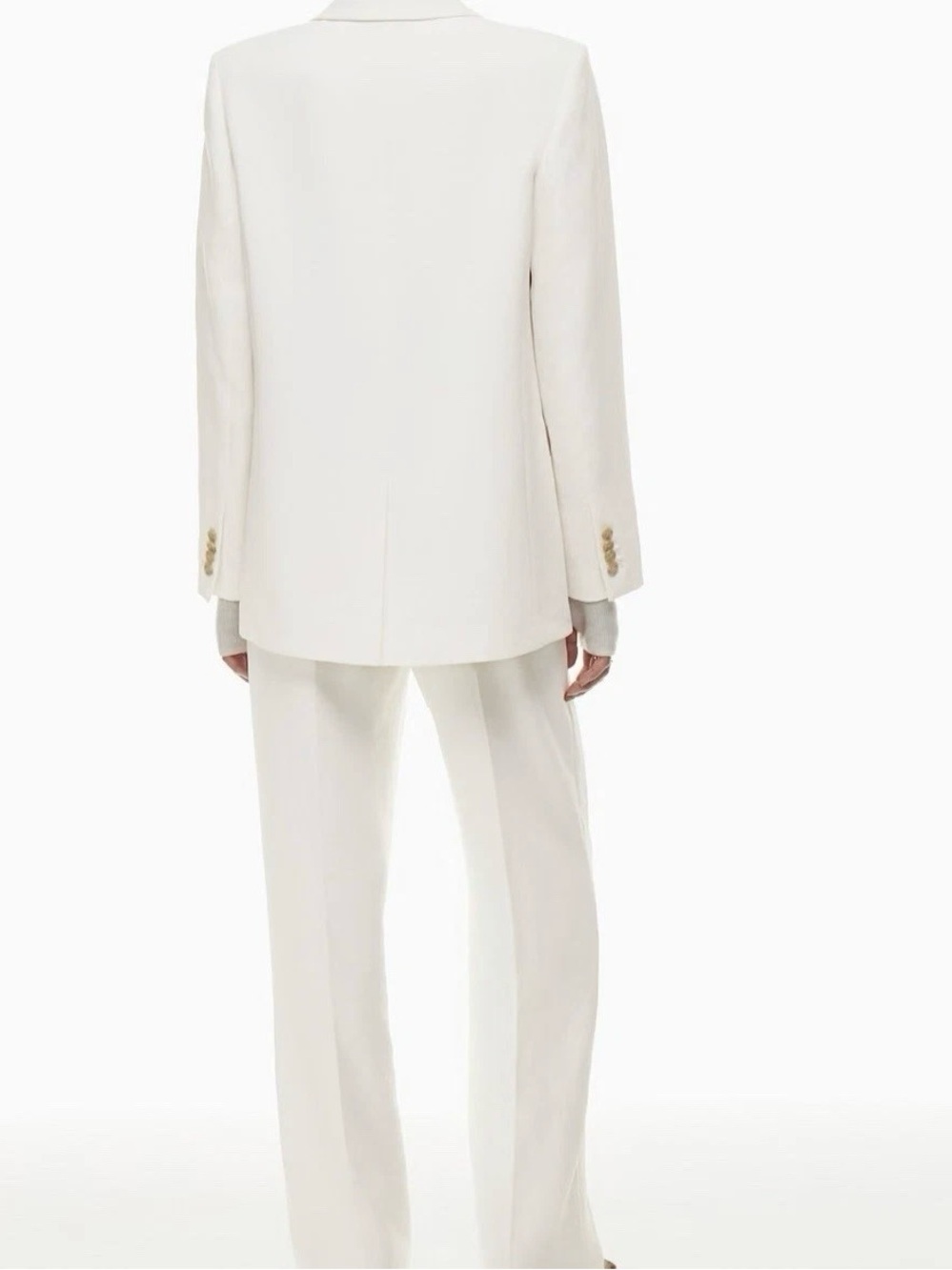 Aritzia Wilfred Generation Blazer Women’s Large Light Birch White Oversized - Picture 14 of 15